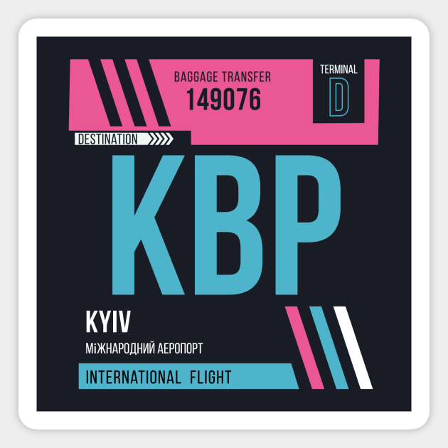 Kyiv (KBP) Airport Code Baggage Tag Magnet by SLAG_Creative